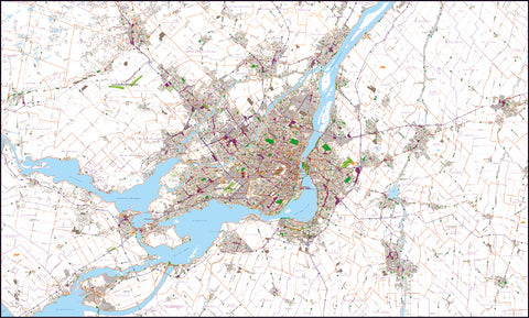 Map of the Montréal Region 6' x 10' - Carte Région de Montréal 6' x 10'