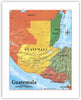 Map of Guatemala 8 x 10 Print