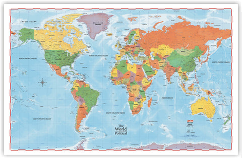 World Political 2018 48 x 30