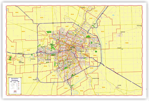 ProGeo Metro Winnipeg Marketing Map laminated with with Postal Codes